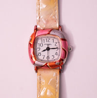 Retro Fossil Watch for Women with Colorful Case & Marble-effect Strap