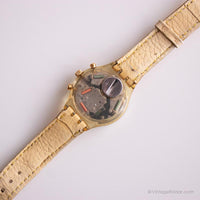 Vintage 1993 Swatch SCK106 Zitronenbrise Uhr | Gelb Swatch Chrono