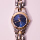 Dial azul vintage Relic Folio mujeres reloj Resistente al agua 30m
