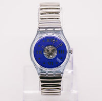 1990 SAPHIRE SHADE GN110 Swatch Gent Watch with Adjustable Strap