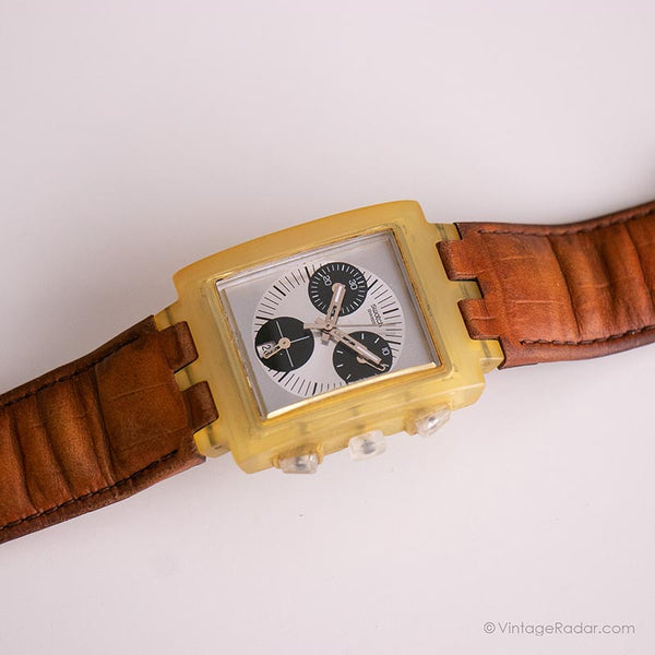 Vintage 2002 Swatch Suek400 Whitesunday orologio | Swatch Crono quadrato