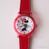 Rosa vintage Minnie Mouse reloj por Seiko | Correa roja Disney reloj