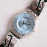 2001 Swatch SFK130 SILVER MESHSTREAM BLUE RARE Swatch Skin Watch 2001-swatch-sfk130-silver-meshstream-blue-rare-swatch-skin-watch
