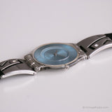 2001 Swatch SFK130 Silver Meshstream Azul | EXTRAÑO Swatch Skin reloj