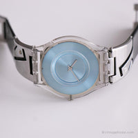 2001 Swatch SFK130 Silver Meshstream Blue | RARO Swatch Skin Guadare