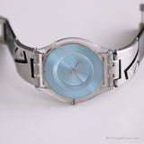 2001 Swatch SFK130 SILVER MESHSTREAM BLUE RARE Swatch Skin Watch 2001-swatch-sfk130-silver-meshstream-blue-rare-swatch-skin-watch