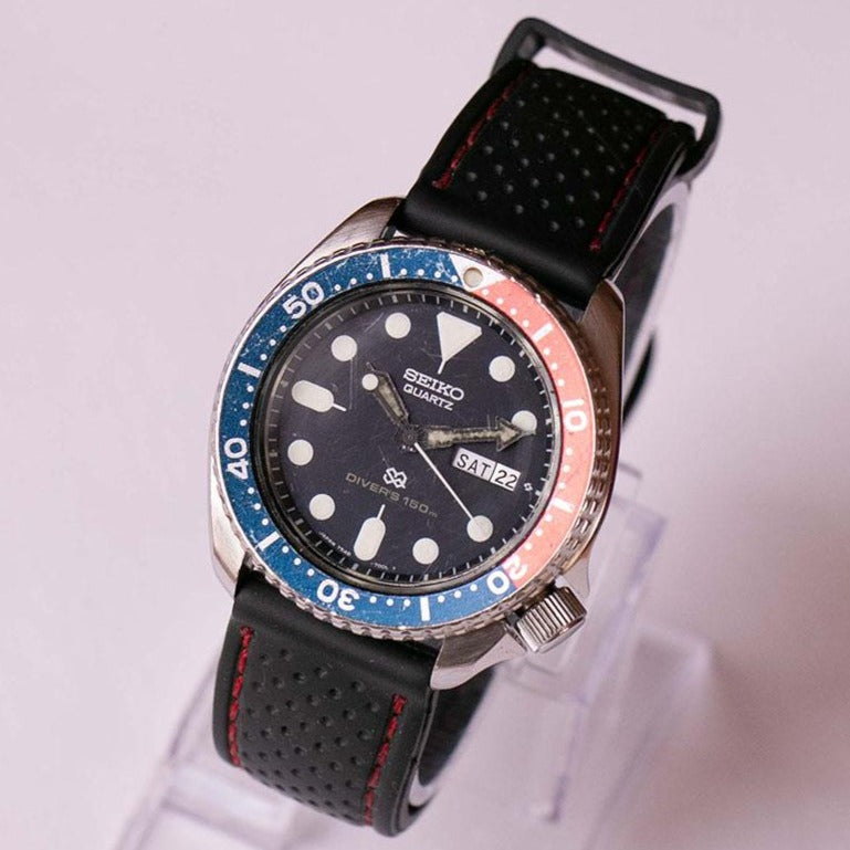 希少SQペプシ　7548-700B SEIKO ダイバー　箱　本革ベルト付き SEIKO 7548-700B VINTAGE DIVERSE QUARTZ WATCH | eBay