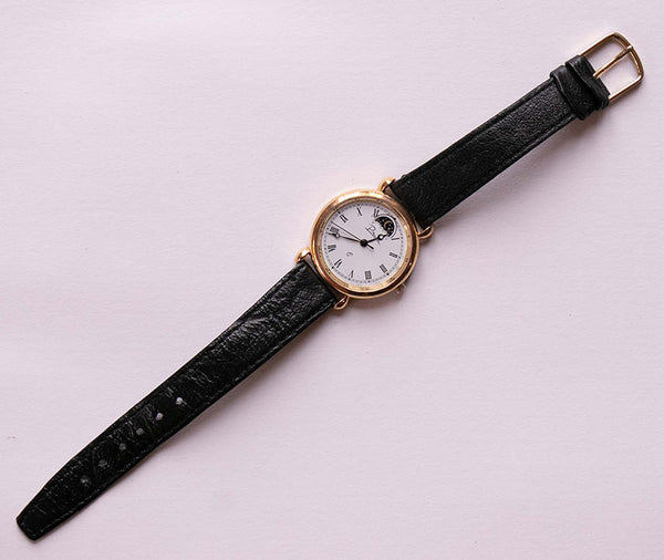 Vintage Piranha Moon Phase Watch | Gold-tone Classic Moonphase Watch ...