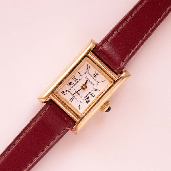 Ton d'or Caravelle Bulova aux femmes montre | Ancien Bulova Quartz montre