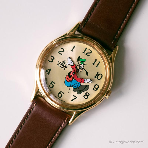 NEW Disney Goofy Pedre Backwards Collectors Gold Watch