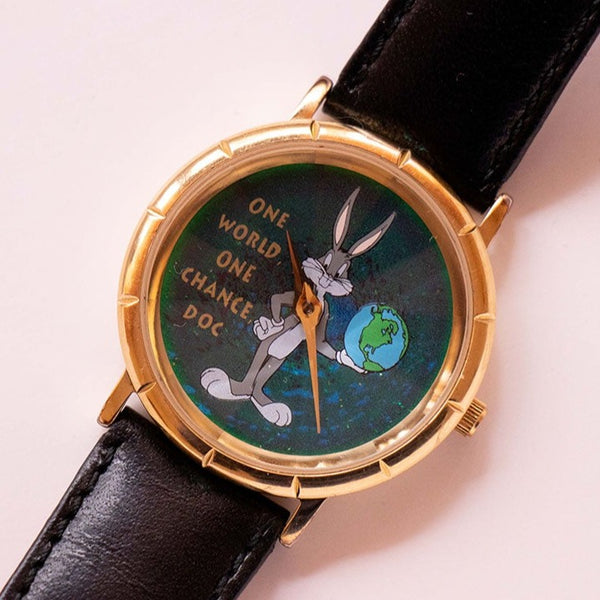 Jahrgang Bugs Bunny Uhr mit diamantförmigem Kristall | 90er Quarz Uhr
