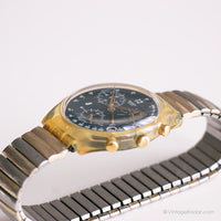 1997 Swatch SCB114 Pure Black Watch | خمر 90s Swatch Chrono