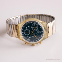 1997 Swatch SCB114 pur noir montre | Vintage 90 Swatch Chrono