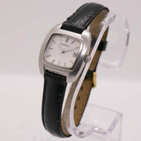 Cuadrado de tono plateado Fossil Fecha reloj para mujeres | Vintage clásico Fossil reloj