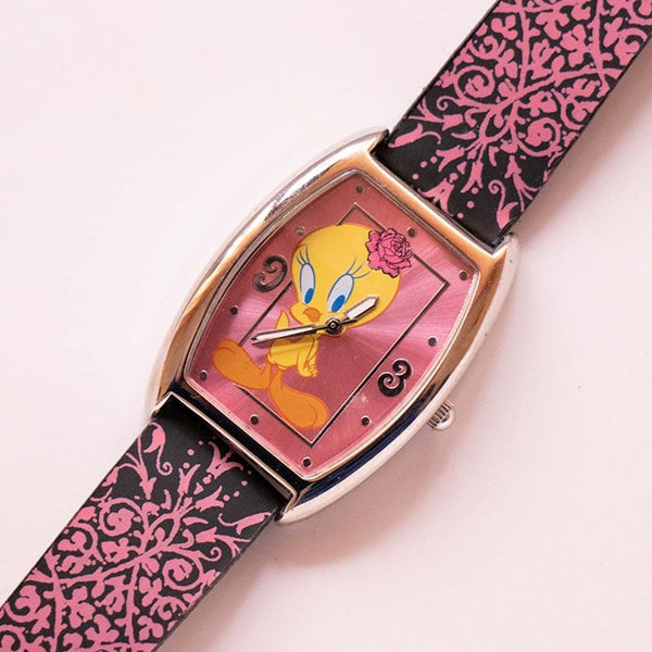 Rosa Tweety Vogel Uhr für Frauen | 90er Jahre Looney Tunes Charakter Uhr