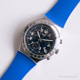 Vintage 1996 Swatch YCS401 SECRET AGENT Watch | Blue Swatch Chrono