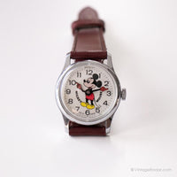 Vintage Swiss-fabbric Mickey Mouse Guarda | Walt tono d'argento Disney Orologio