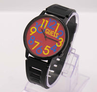 Retro Guess Watch for Men and Women with Red Dial | Large Guess Watch
