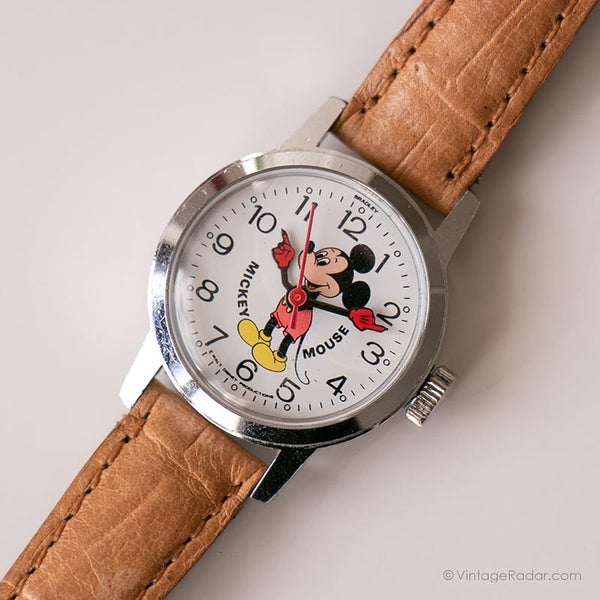 Vintage Bradley Mechanical Disney Watch | 70s Mickey Mouse Wristwatch