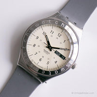 1996 Swatch Pergamen YGS708 montre | Ancien Swatch Date d'ironie montre