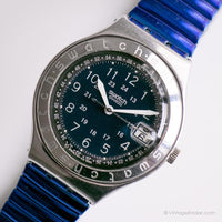 1993 Swatch YGS400G Happy Joe Flip Watch | Ironia blu degli anni '90 Big Swatch