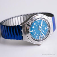 1993 Swatch YGS400G HAPPY JOE FLIP Watch | 90s Blue Irony Big Swatch