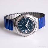 1993 Swatch YGS400G Happy Joe Flip Uhr | 90er Jahre blaue Ironie groß Swatch