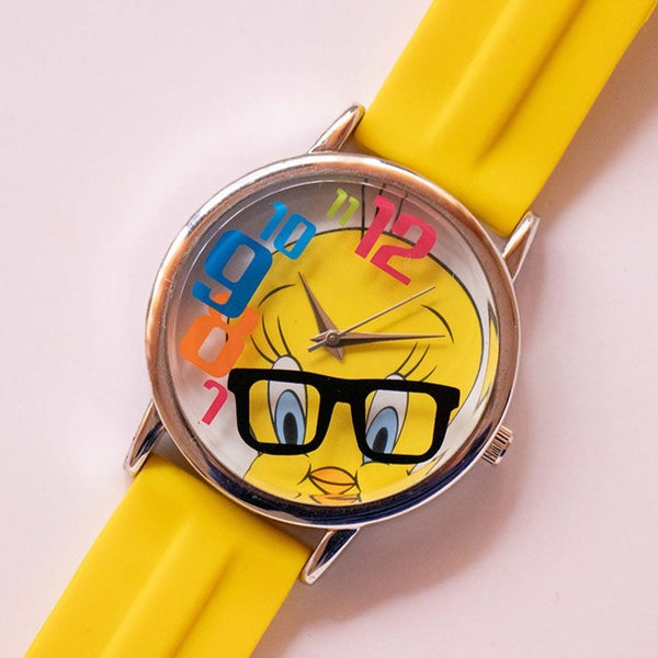 Amarillo Tweety Pájaro Looney Tunes reloj | Antiguo Tweety Cuarzo reloj