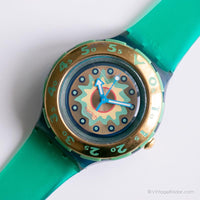Vintage 1994 Swatch Sdn109 en vague montre | À collectionner Swatch Scuba