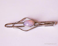 Vintage Silver Cufflinks and Tie Clip with Purple Crystals | Wedding Cufflinks