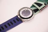 التسعينات من القرص الأزرق البوب ​​عتيقة swatch مشاهدة | ساعة الكوارتز السويسرية العتيقة