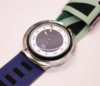 Pop vintage del quadrante blu degli anni '90 swatch Guarda | Orologio in quarzo svizzero vintage