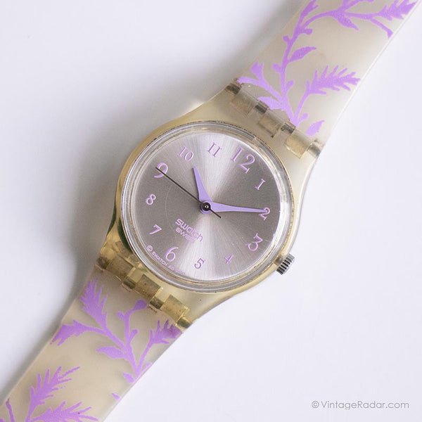 2000 Swatch LP118 VIO-LAIT reloj | Floral vintage Swatch Lady reloj