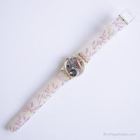 2000 Swatch Lp118 vio-lait montre | Floral vintage Swatch Lady montre