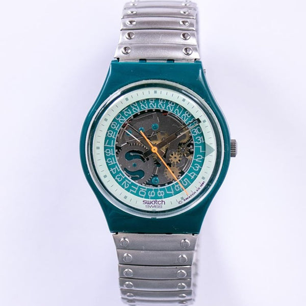 90s STEEL LITE GG403 Swatch Watch | Skeleton Swatch Gent Adjustable Strap