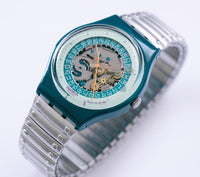 90s Stahl Lite GG403 Swatch Uhr | Skelett Swatch Gent verstellbarer Riemen