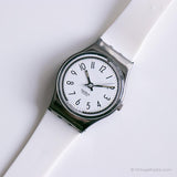 1990 Swatch LX103 Darjeeling orologio | Vintage bianco Swatch Lady Guadare