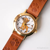 Orologio Simba da tono d'oro vintage | Il re leone guardò da Timex