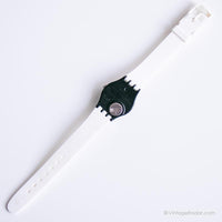 1990 Swatch LX103 Darjeeling reloj | Vintage blanco Swatch Lady reloj