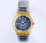 Segmento azul GK148 Vintage Swatch reloj | Esqueleto suizo reloj