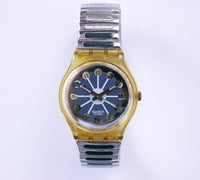Blue Segment GK148 Vintage Swatch montre | Squelette suisse montre