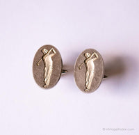 Vintage Golf Cufflinks and Golf Club Shaped Tie Clip | Golf Lovers Gift