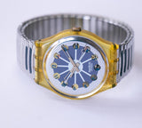 Blaues Segment GK148 Vintage Swatch Uhr | Skelett Schweizer Uhr