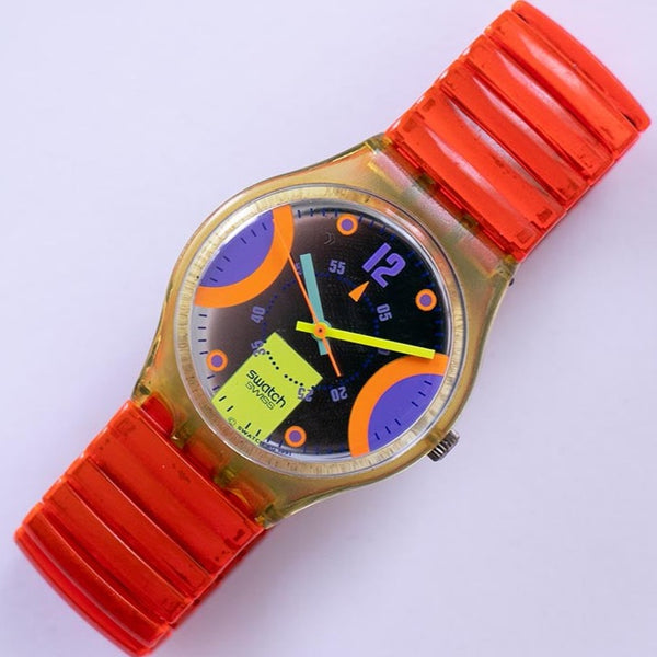 1992 Swatch Normas GK146 reloj | Hipster colorido suizo Swatch reloj