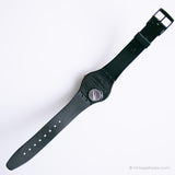 Raro 1985 Swatch Blackout GB105 reloj | Vintage negro Swatch Caballero