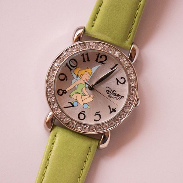 لون أخضر Tinker Bell جنية Disney Time Works Watch | كلاسيكي Disney راقب