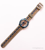 Vida de patrones vintage de adec reloj | Impresionante Chrome-Blue reloj por Citizen