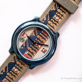 Vida de patrones vintage de adec reloj | Impresionante Chrome-Blue reloj por Citizen