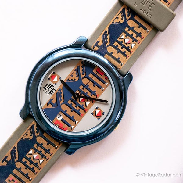 Vita del modello vintage di Adec Watch | Splendido orologio da blu cromato da Citizen