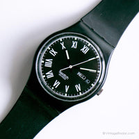 Vintage 1990 Swatch GB722 Nero Watch | Black degli anni '90 Swatch Gent Watch